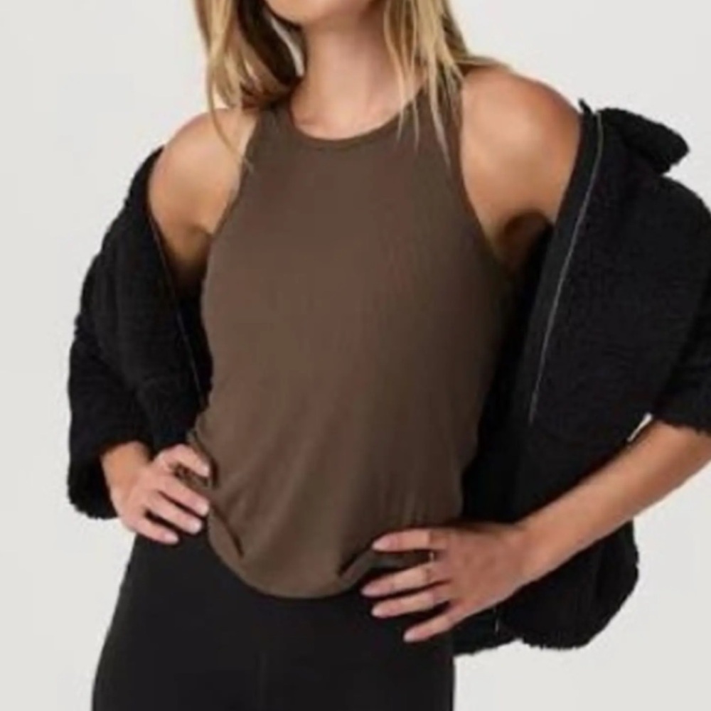 VUORI COVE BOYFRIEND TANK ESPRESSO BROWN - XXS